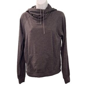 Garage L/S Pullover Oversized Hood w/ Neck Wrap Hoodie Women's Size S Gray Black